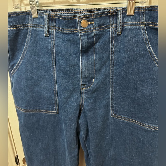 Knox rose denim jeans with elastic waistband size large - Picture 2 of 7